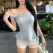 2色／リボンオフショルペプラムトップス ・77770