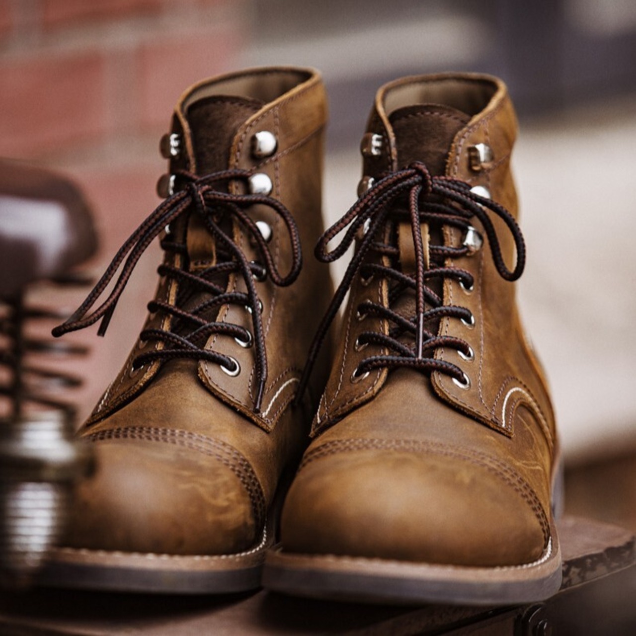 Cow Leather Retro Ankle Boots / 牛革 カウレザー レトロ アンクル ブーツ
