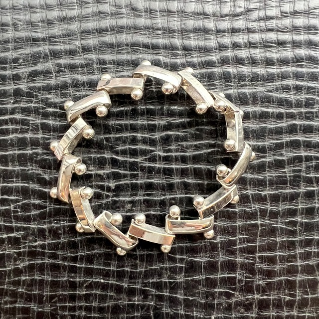 【Mexican Vintage Silver925】Design Chain Bracelet 6482