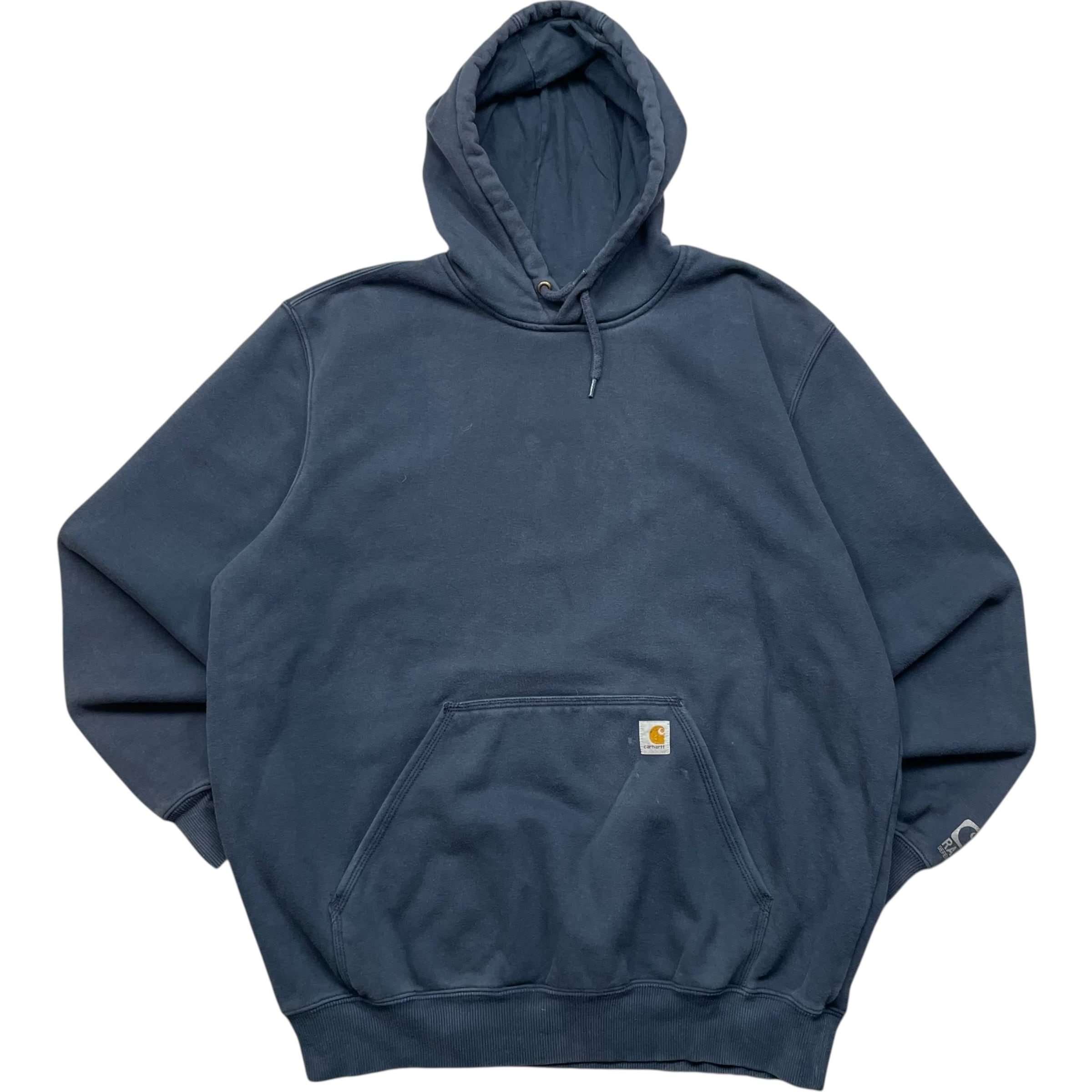 《XL TALL》 Carhartt カーハート スウェット パーカー ロゴ ワンポイント ダークネイビー no.8912