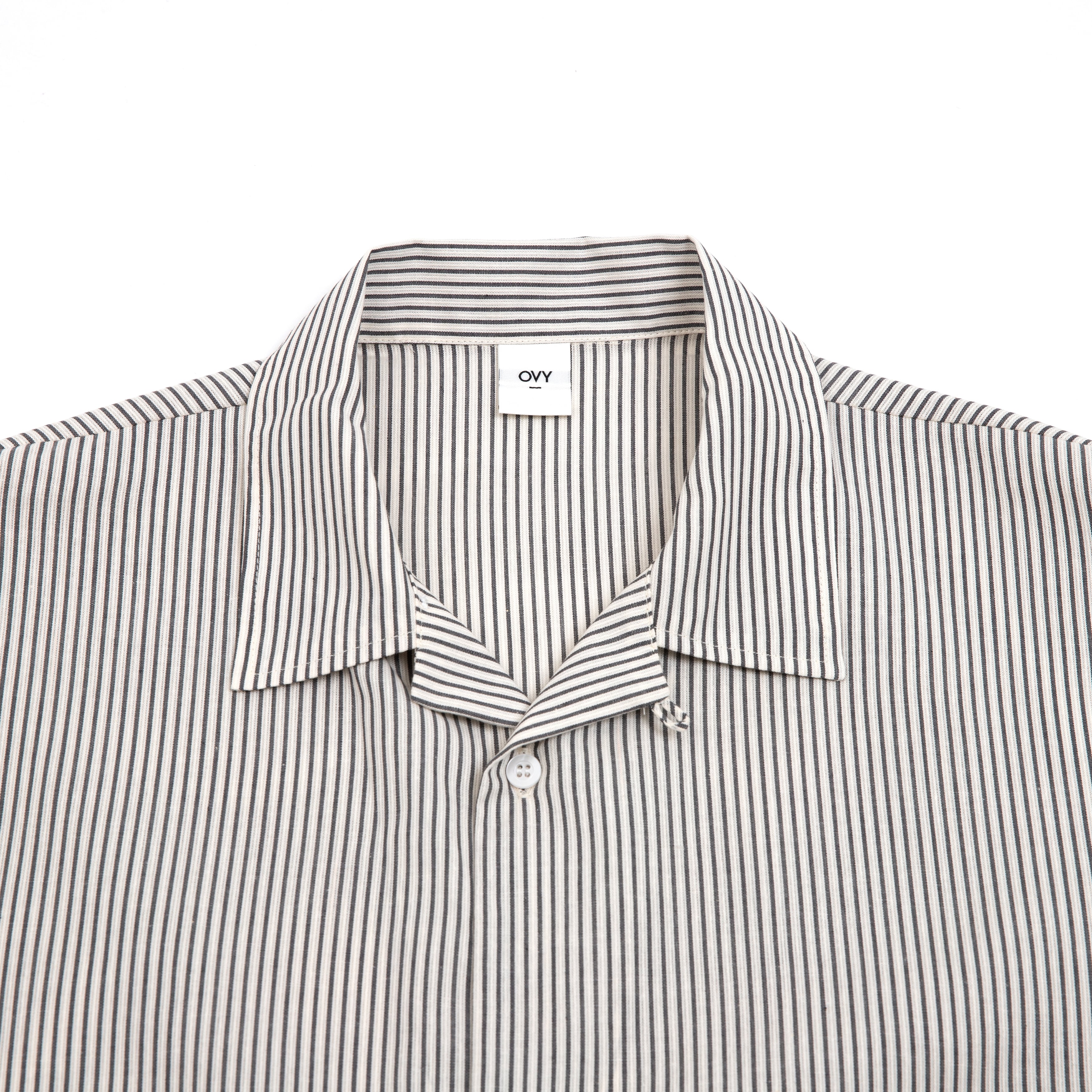 60's Open Collar Short Sleeve Shirts (black) | OVY