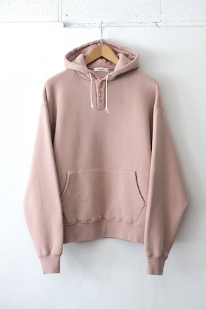 FUJITO Henley Sweat Parka Smokey Pink,Brown