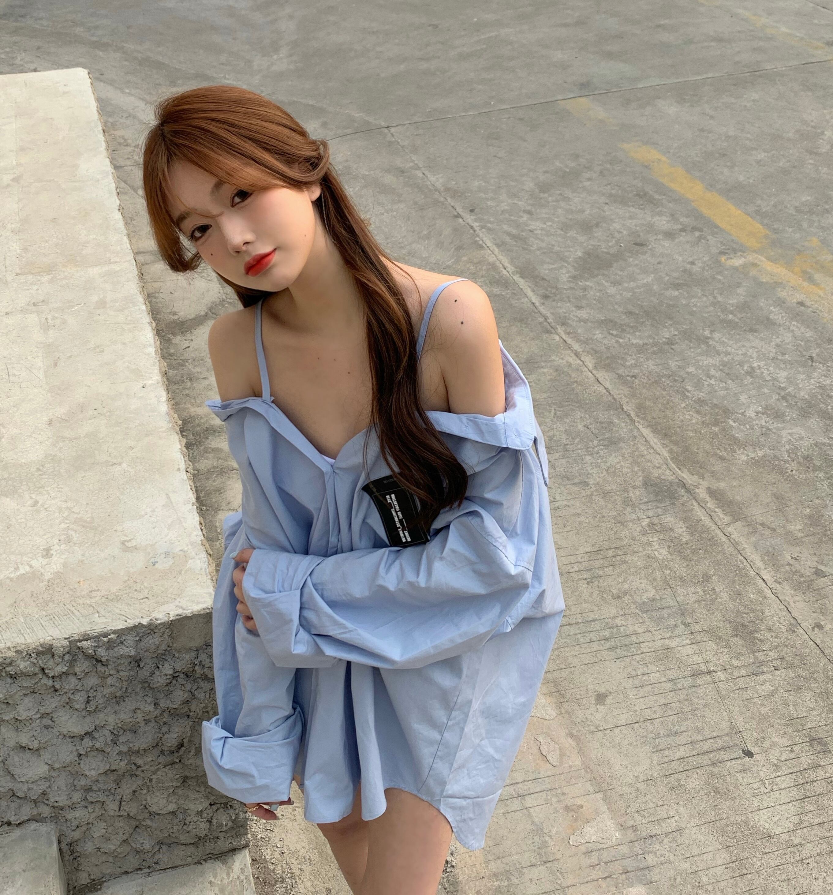 スタイルストラップレスルーズシャツ レディーススプリングソリッド カラーカジュアルカーディガン 春物 ソリッドカラー ドラファッションホール26947210908