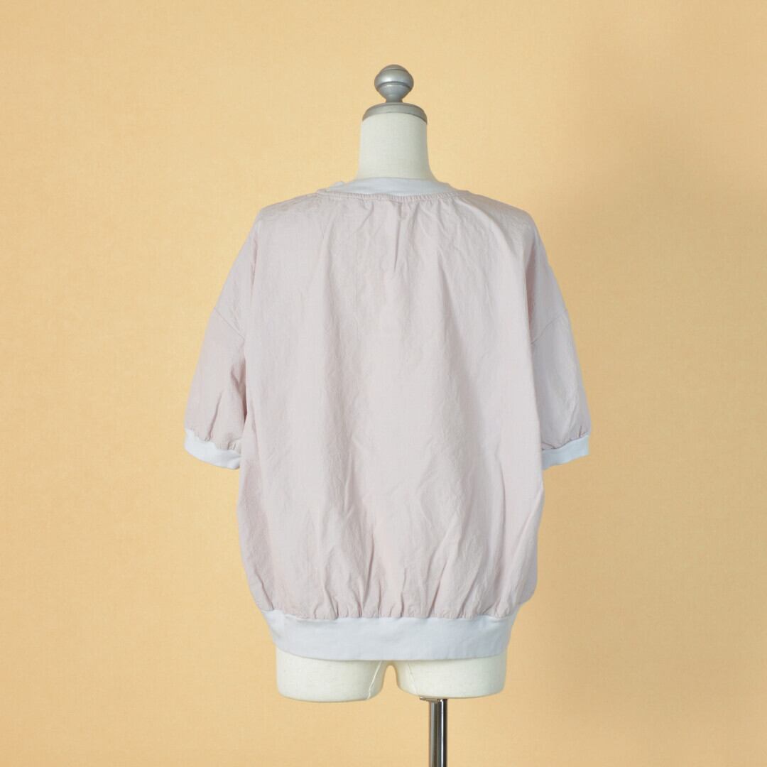 prit プリット 5分袖ビッグポケットワイドプルオーバー・シャンブレーピンク