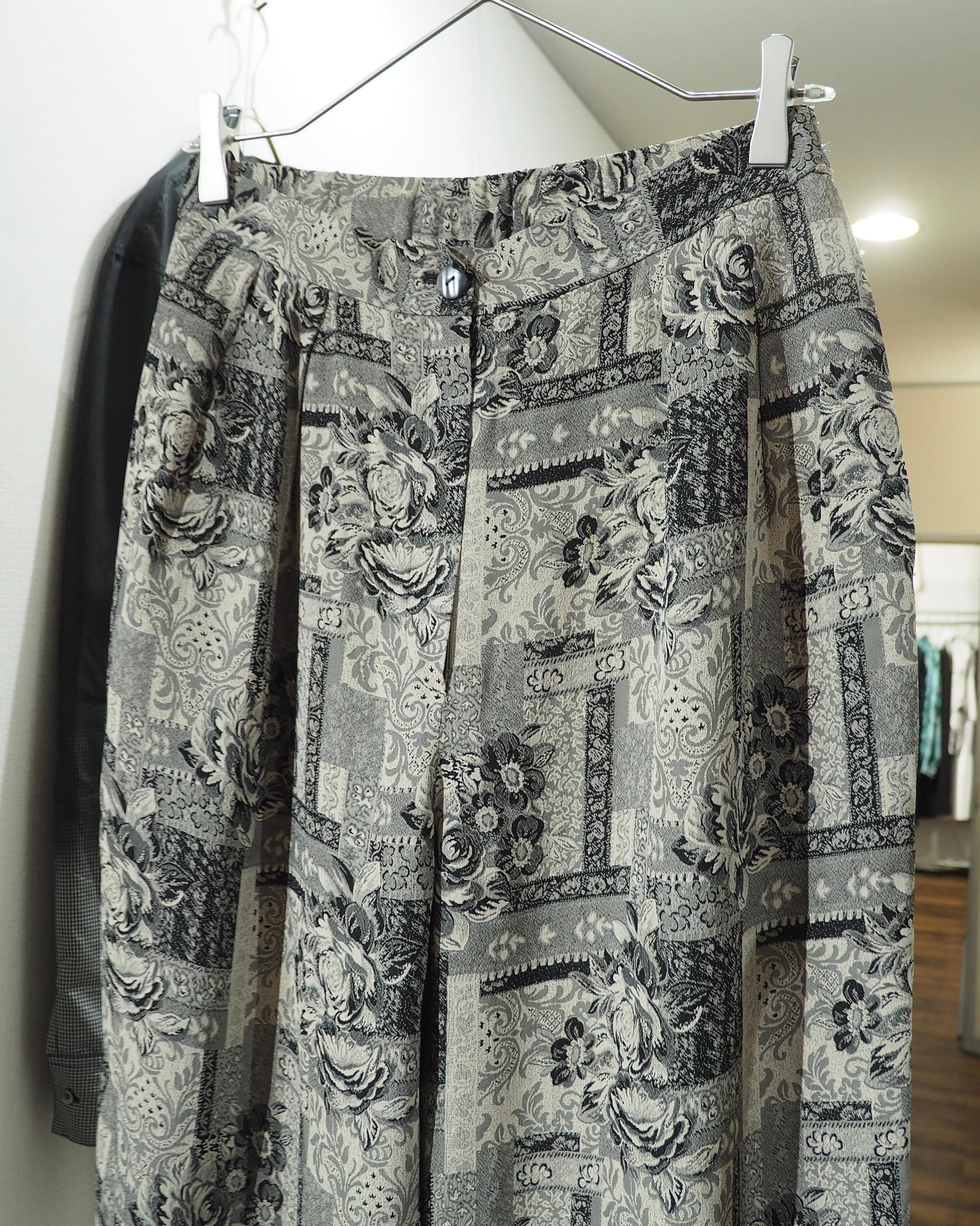Beautiful Flower × Baroque All Over Pattern Vintage Wide Easy Pants