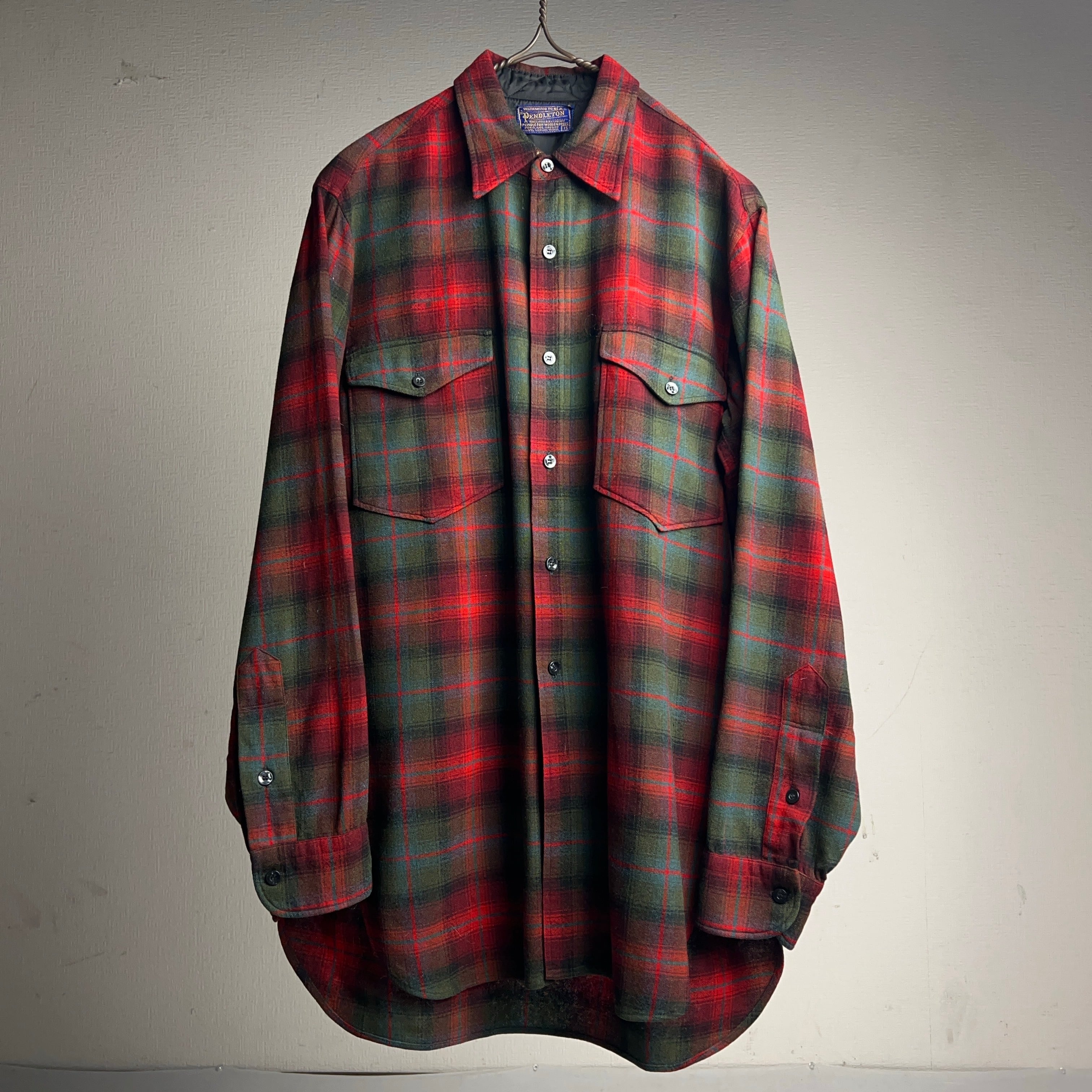 1950's~60's PENDLETON OMBRE PLAID WOOL SHIRT 50年代 60年代 ペン