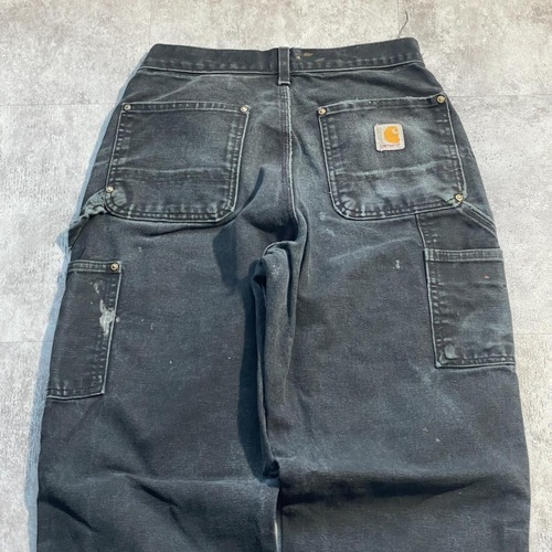 00s USA製 ブラック ダブルニー Carhartt B01 29×30 詳細写真15