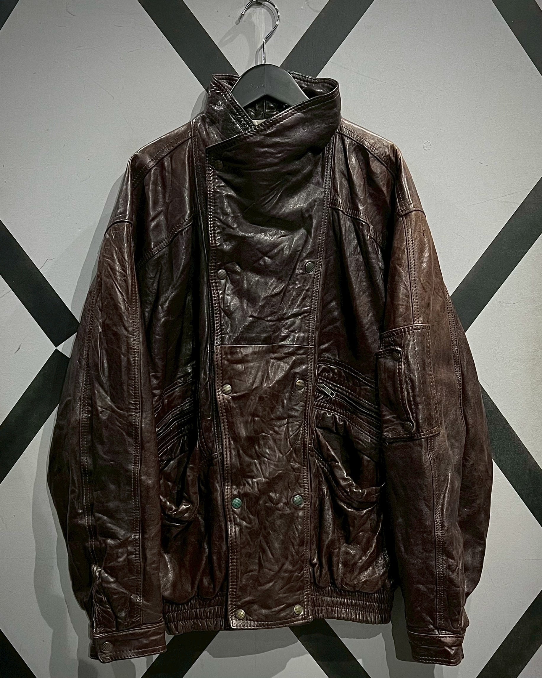 X VINTAGE】 “変形” Vintage Loose Leather Jacket | Caka(カカ