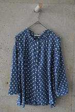 Light blue polka dot frill blouse