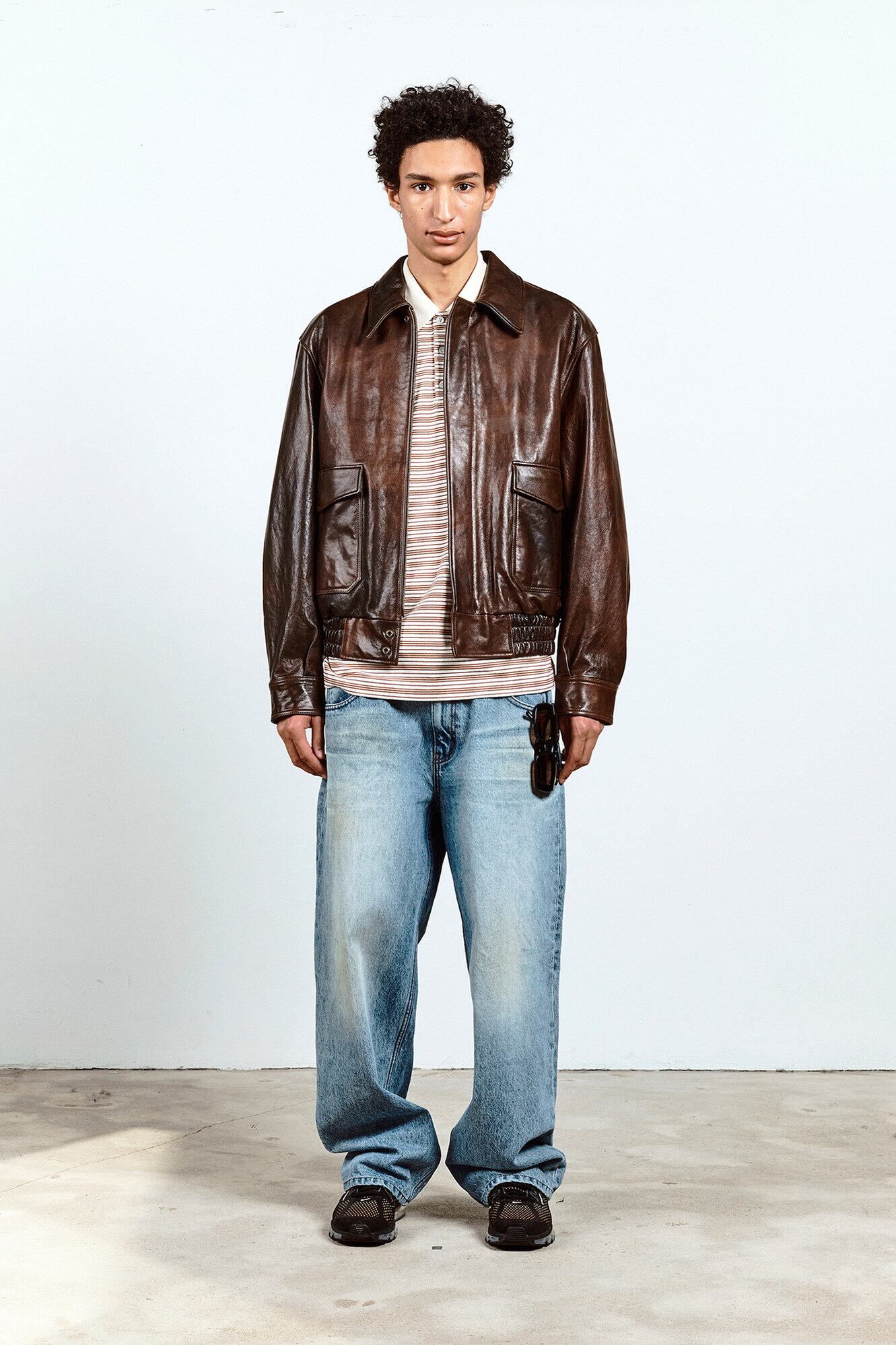 2/25発送 [COOR MEN] Vegetable Leather A-2 Jacket (Brown) 正規品