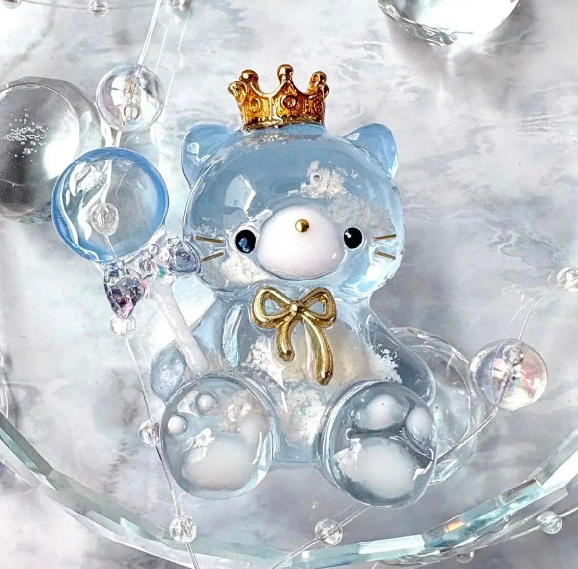 空音猫の王子様 レジン オブジェ レジンキーホルダー ねこ | mi+ao