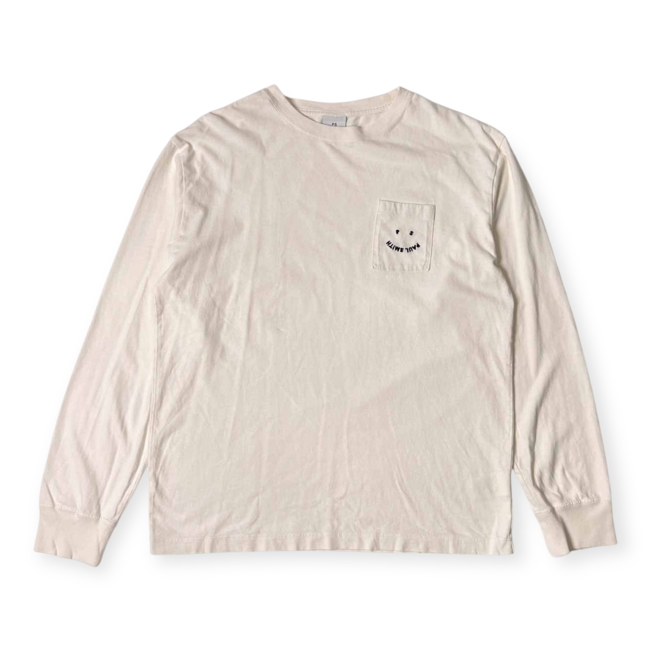 PS Paul Smith ポールスミス ニコちゃん デザイン 長袖 Tシャツ カットソー L/ホワイト レディース