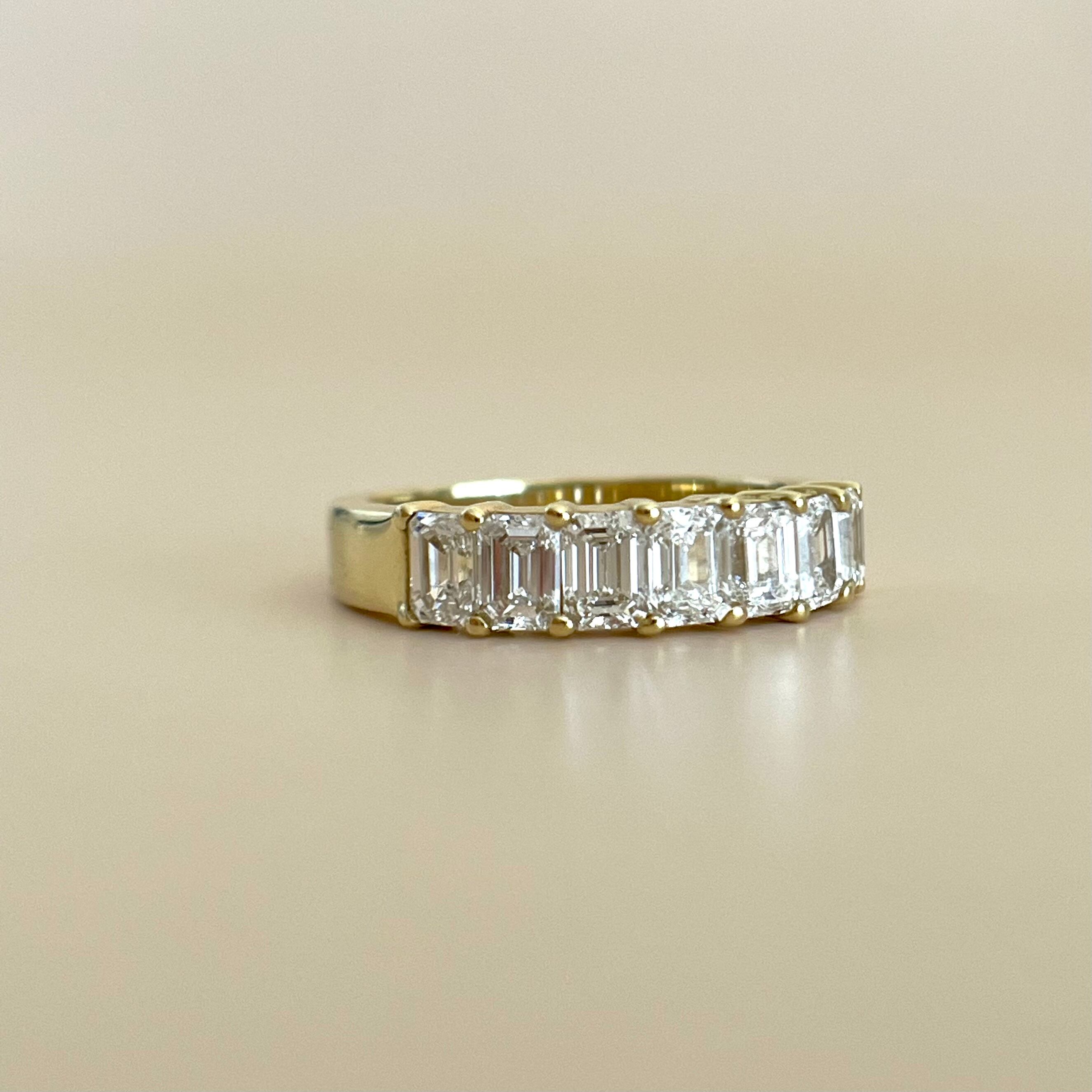 エメラルドカット ダイヤモンド ハーフエタニティリングT 1.40 ct K18