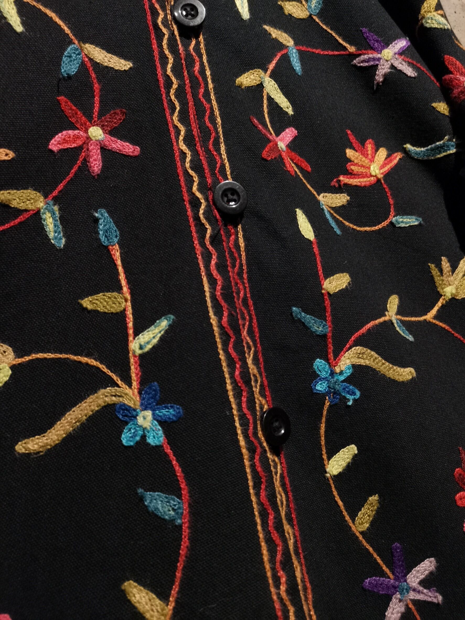 Caka】Artistic Flower Embroidery Vintage Loose Jacket | Caka(カカ 
