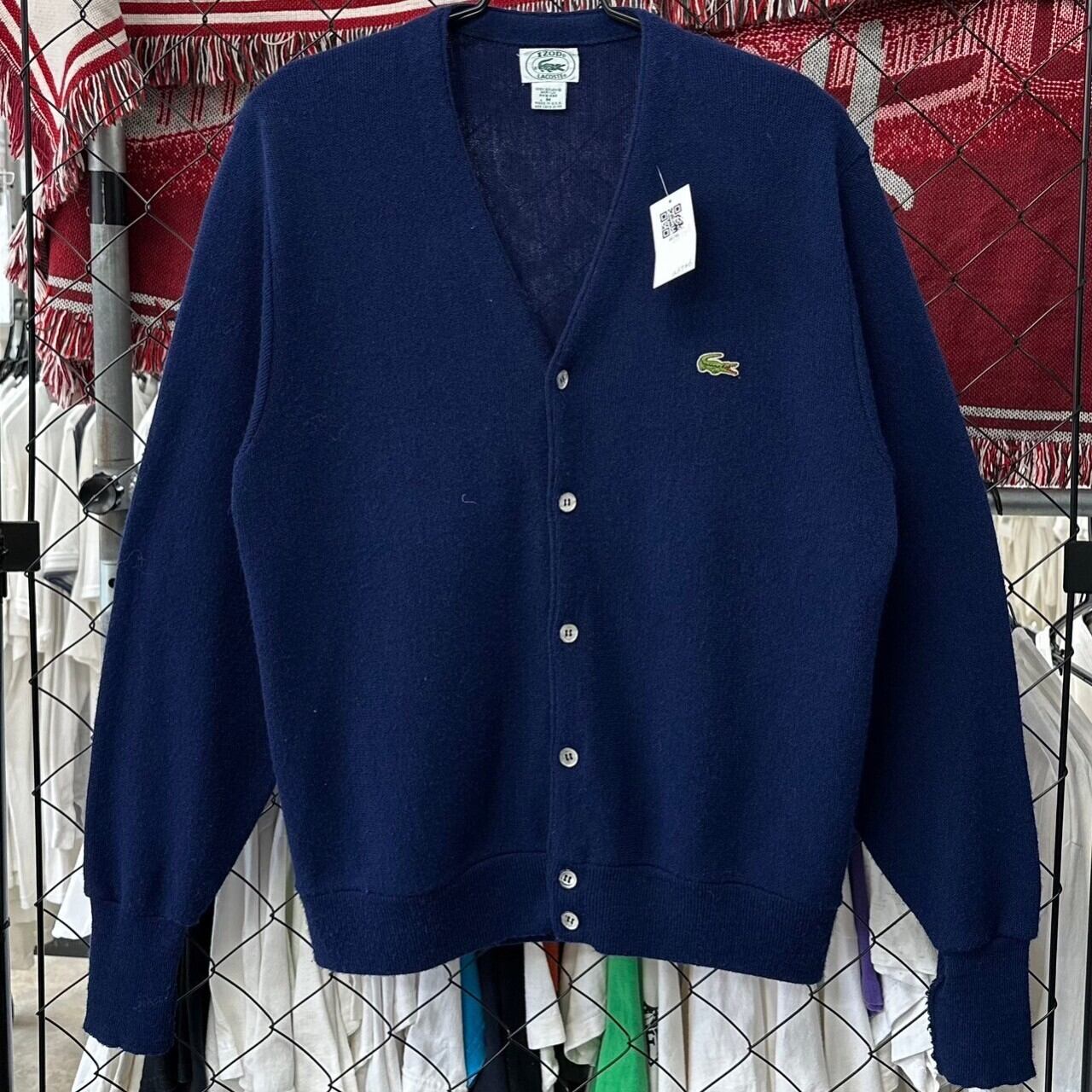 LACOSTE  カーディガン ニット アクリル 刺繍ロゴワッペン