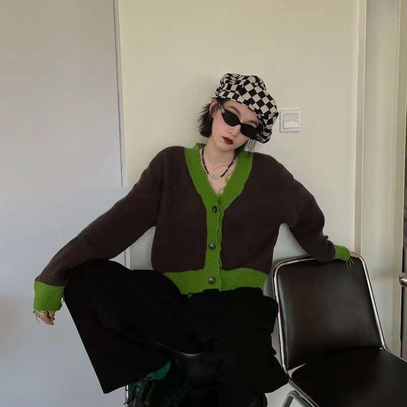 配色カーデ　AJ22231-6052