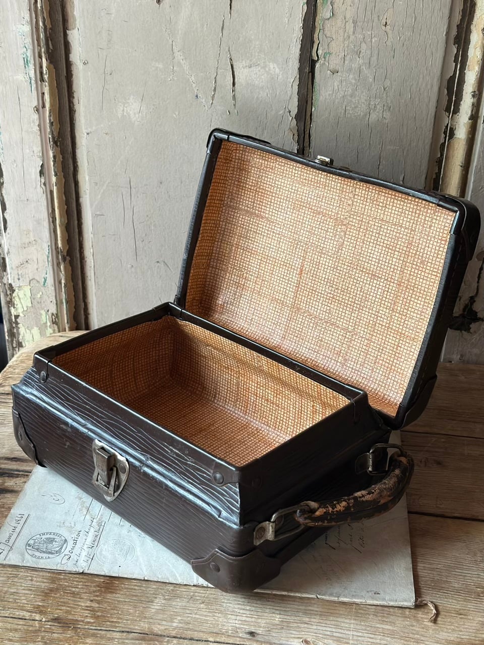 縦型 ミニトランク ダークブラウン | Brocante de La Cocotte