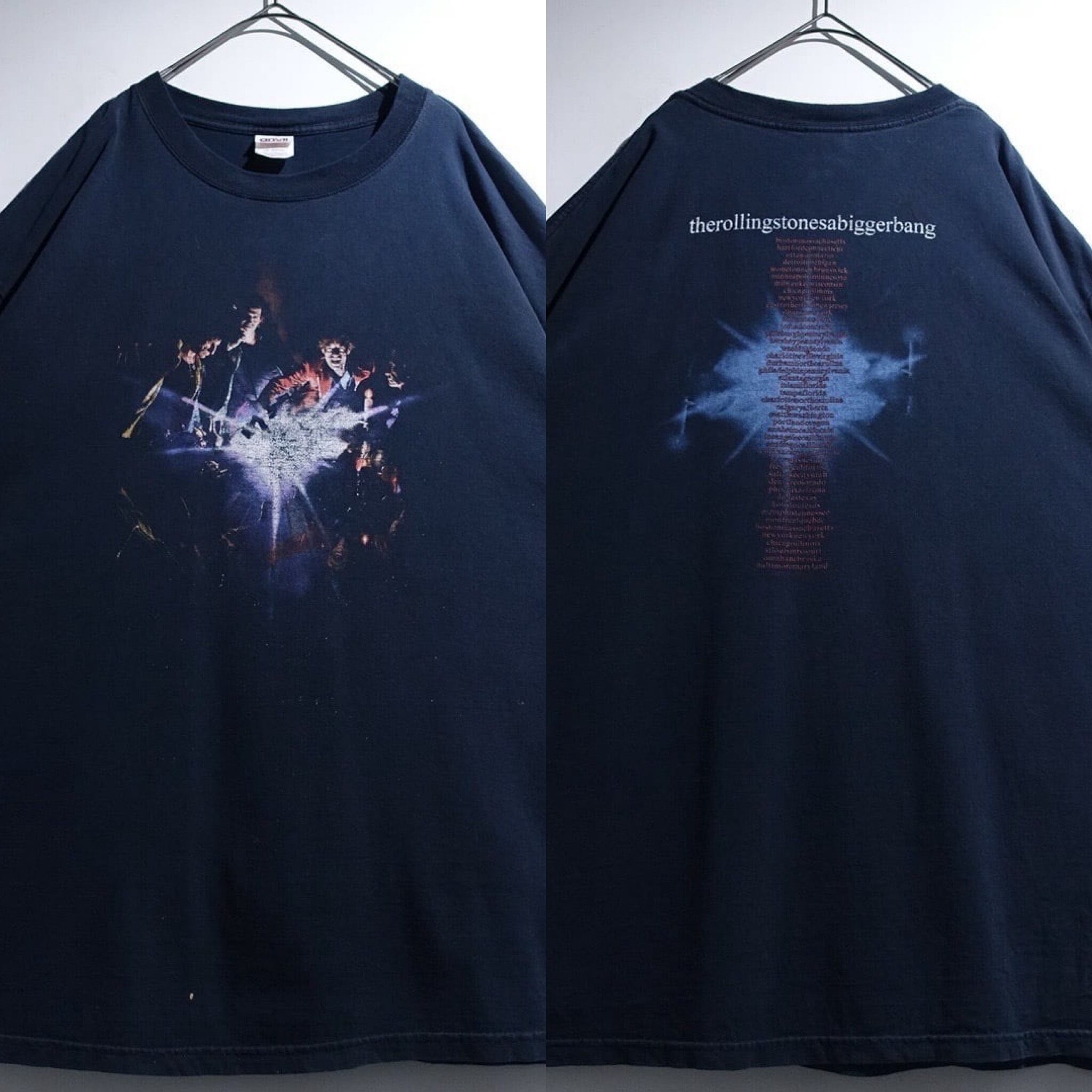 00s "The Rolling Stones"Black A Bigger Bang Tour Print Design Band T-Shirt