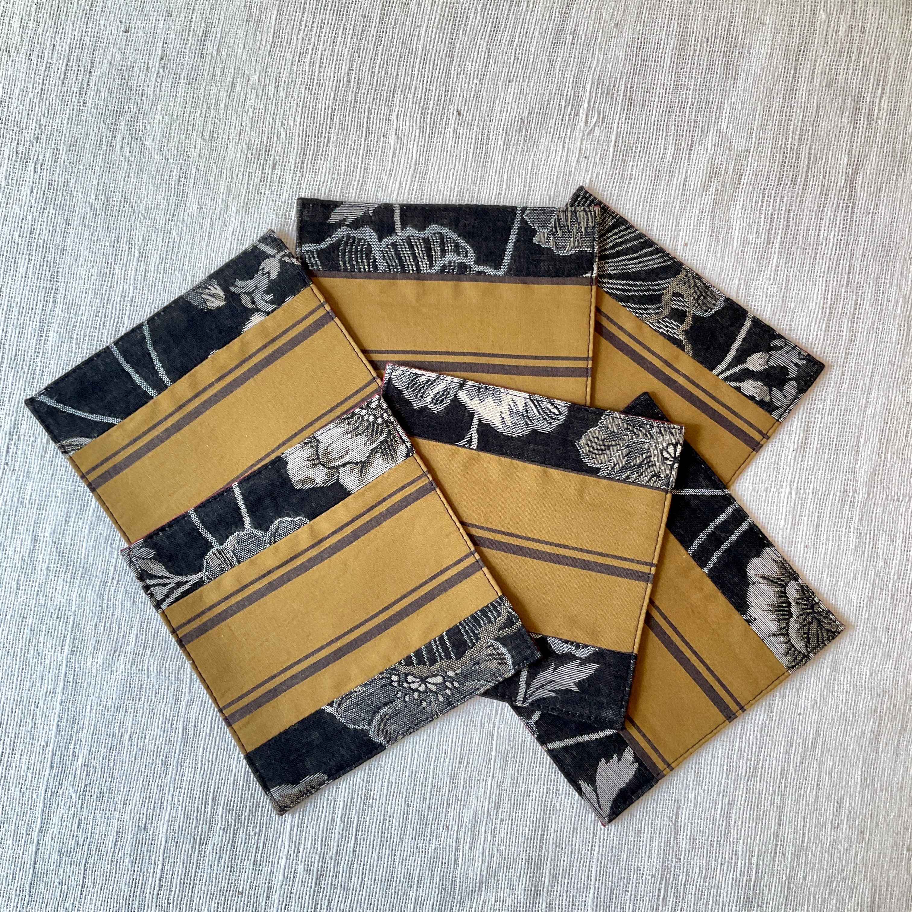 【ワーキングオフィス】布コースタ・小町(カラシ・レンガ)IKI1502