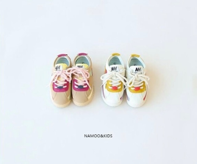 【取寄せ】NAMOO&KIDS シューズ  スニーカー 韓国子供靴 女の子 春 夏 秋 冬 子ども靴 韓国 可愛いカワイイ お洒落 オシャレ 16m 17cm 18cm 19cm 20cm 21cm 22cm 23cm kids キッズ ベージュアイボリー