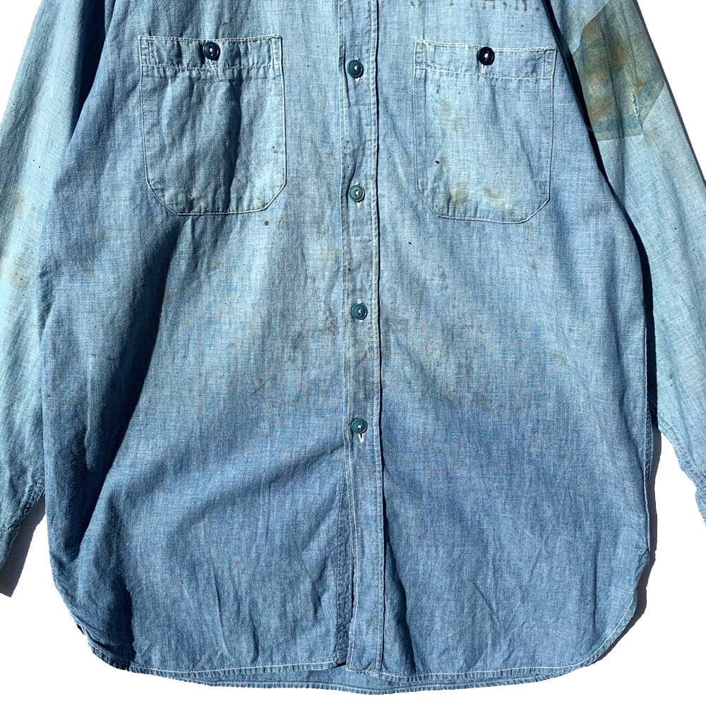 40s 50s Euro vintage プルオーバーシャツ チンスト付 40s 50s Euro vintage プルオーバーシャツ チンスト付 ビンテージ古着