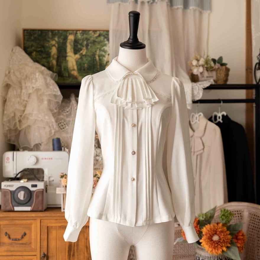 即納 控えめ クラロリ ジャボタイブラウス 森のワードローブ Forest