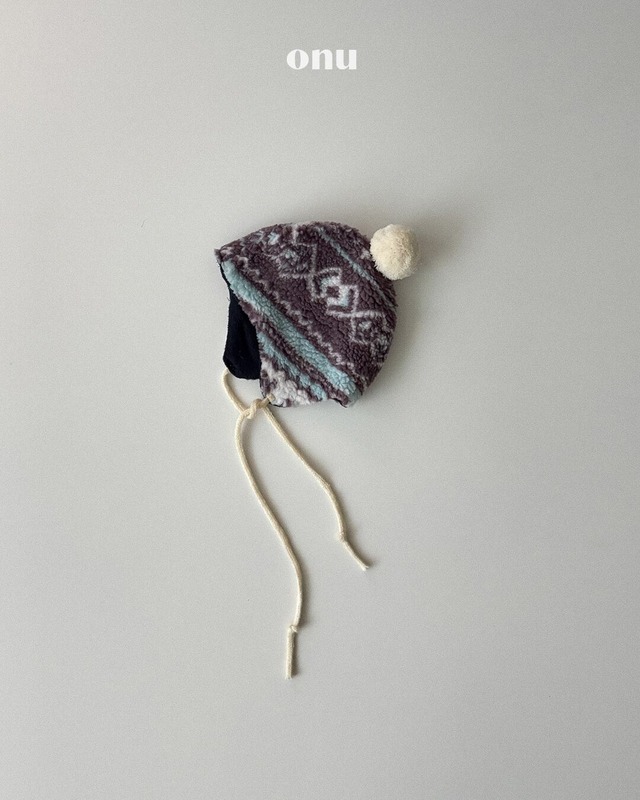 予約⌇onu/ Pompom ear flap hat