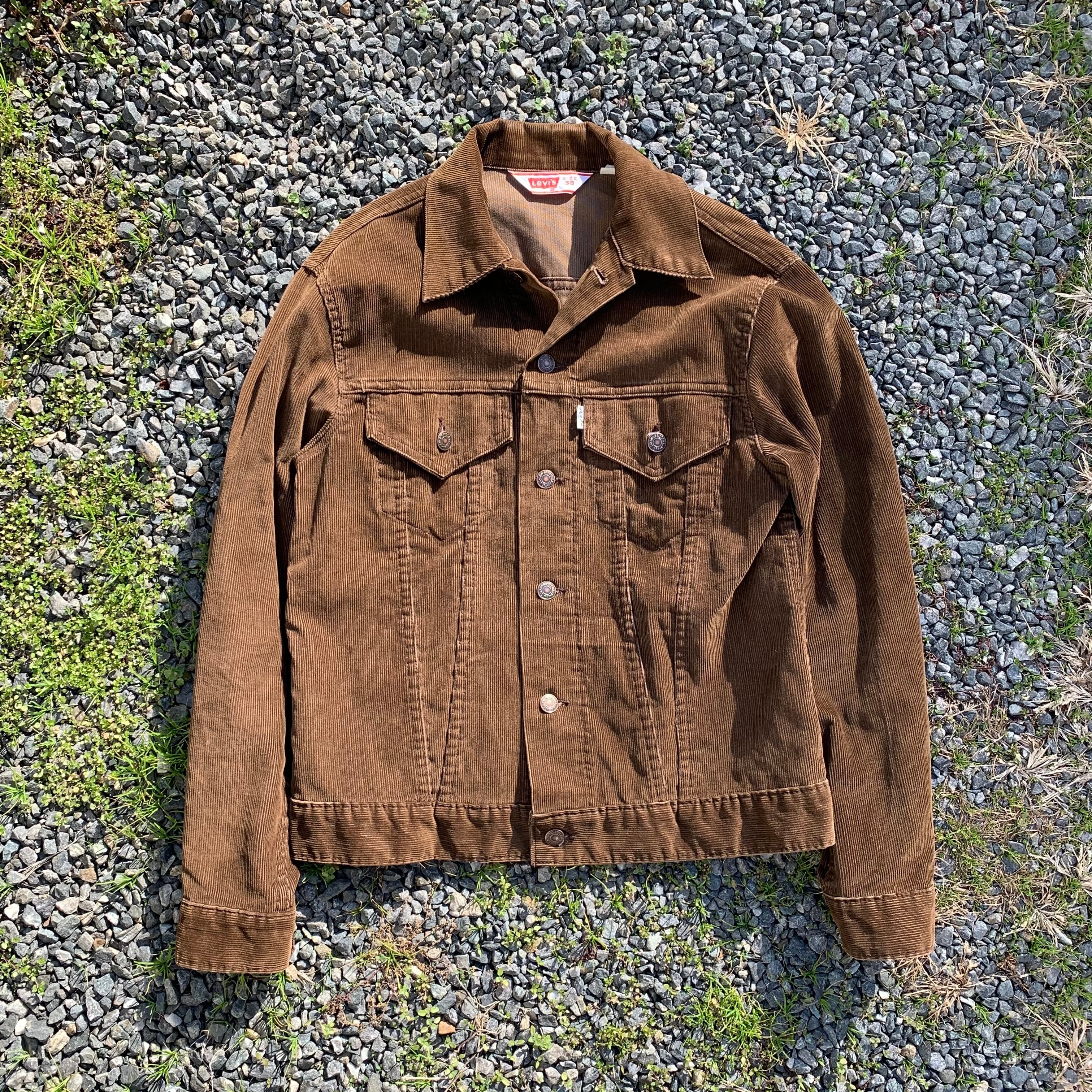 1970's "Levi’s 70505-1529" Corduroy Trucker jacket "Brown"