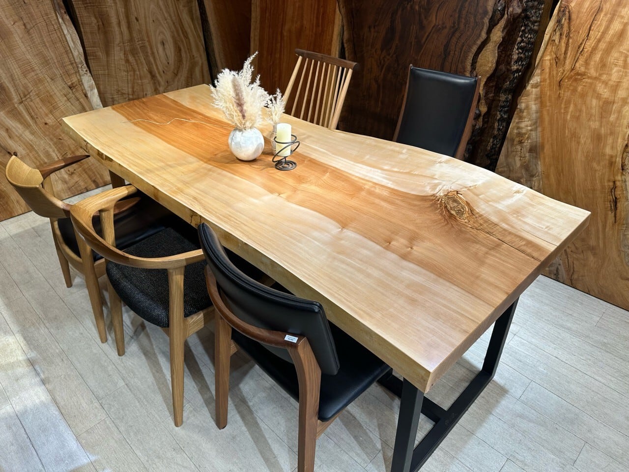 OUTLET】栃（トチ）_2000×795-770×55_浅草本店_テーブル天板/一枚板