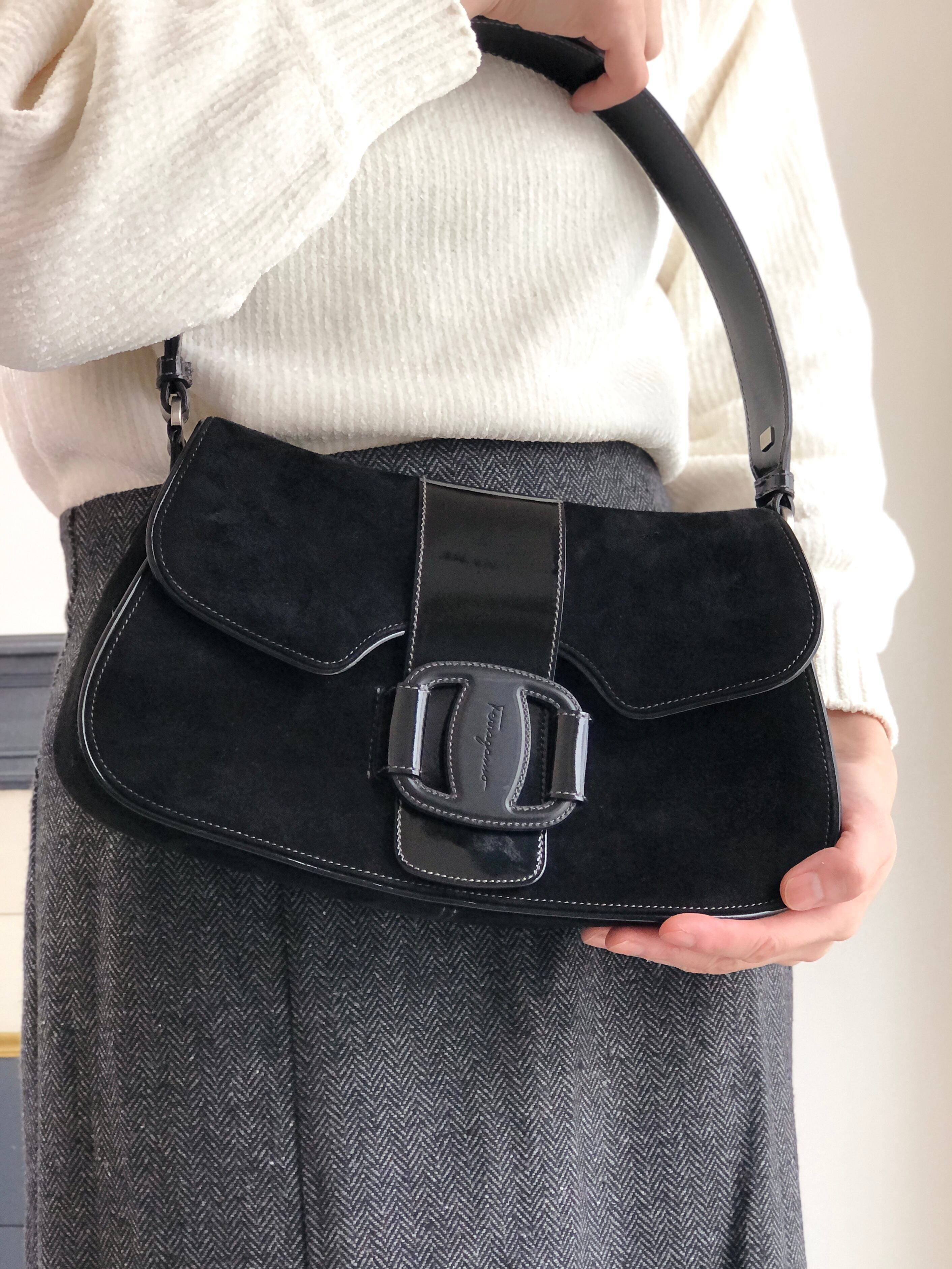 バッグ feragamo vintage shoulder bag Salvatore Ferragamo Vintage front flap leather shoulder bag