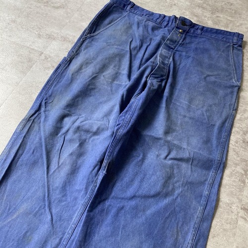60s- Super Costaud フレンチワーク パンツ コットン ブルー 詳細写真11