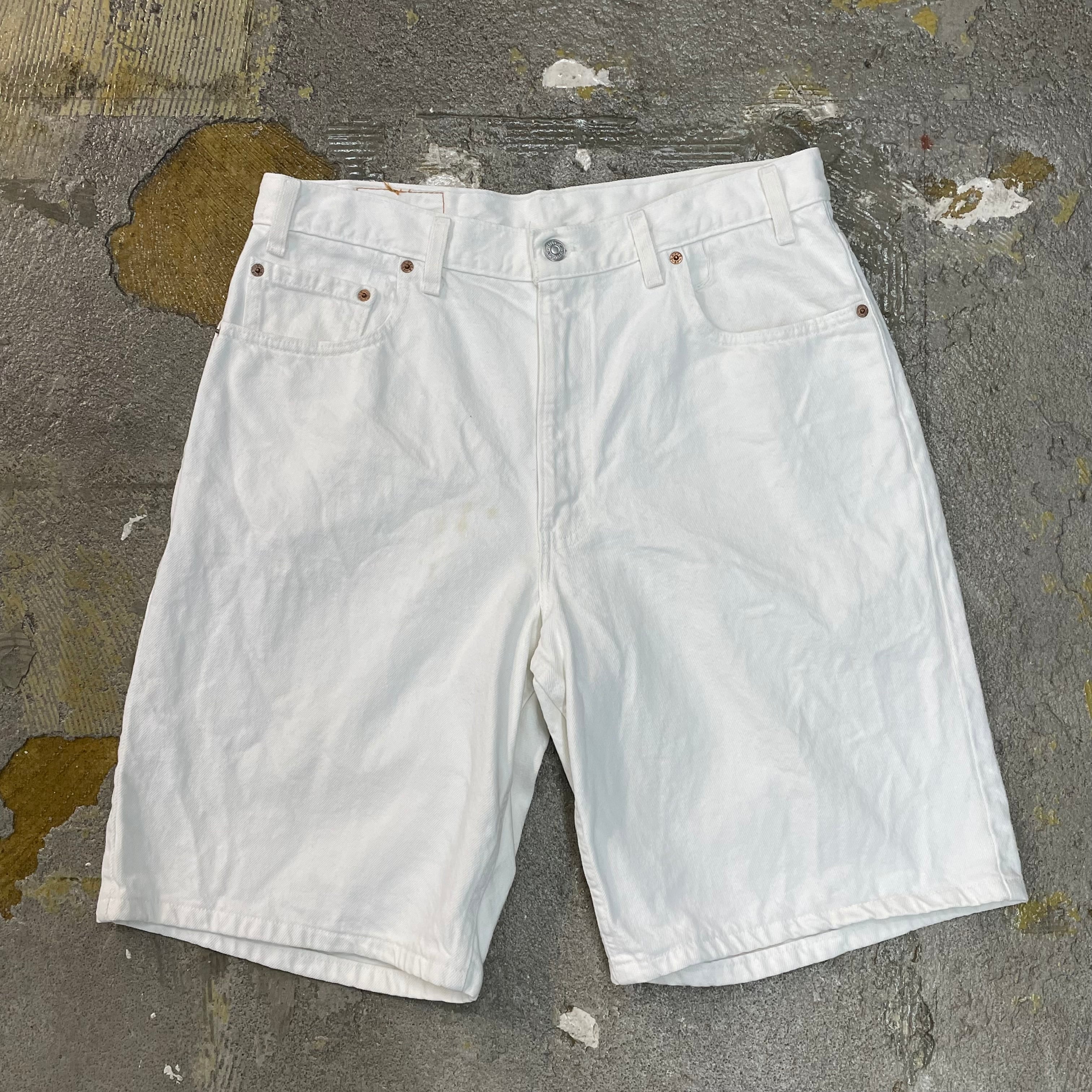 90s USA製 Levi's リーバイス 560 バギー デニムショーツ ホワイト