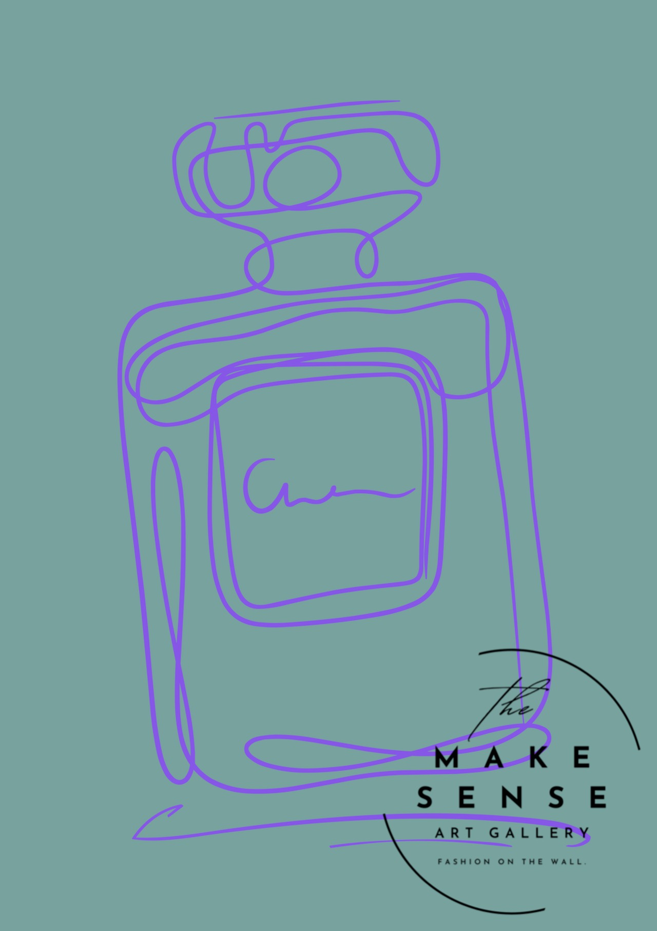 EAU DE PARFUM N°20｜香りの余韻を描くミニマル香水ラインアートポスター｜静かで洗練された空間に｜高品質半光沢紙｜A2ポスター