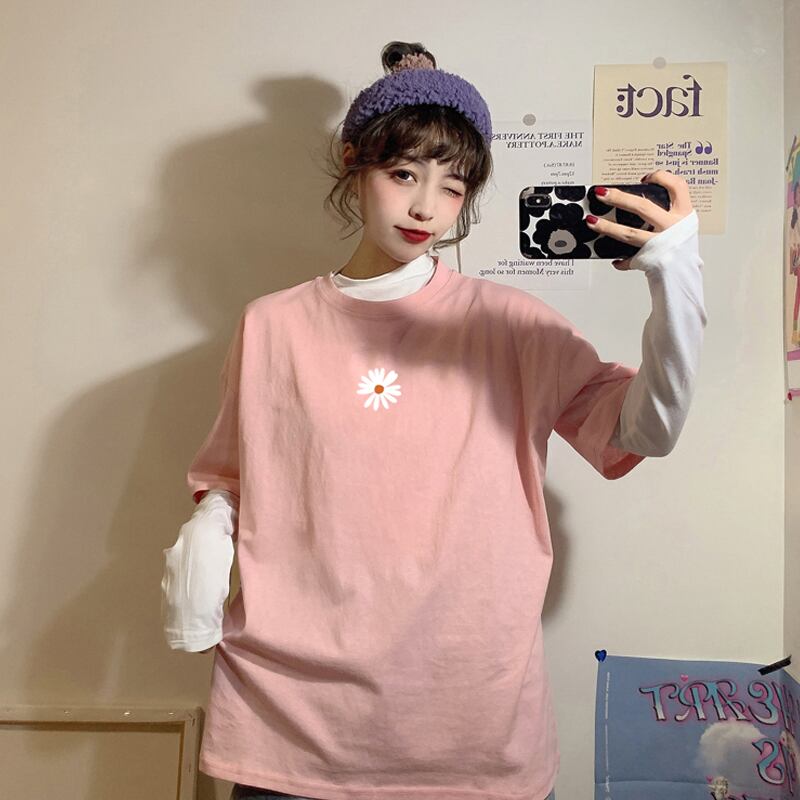 サマールーズTシャツ レッドトップス ピンク 夏物 試着室13891044068