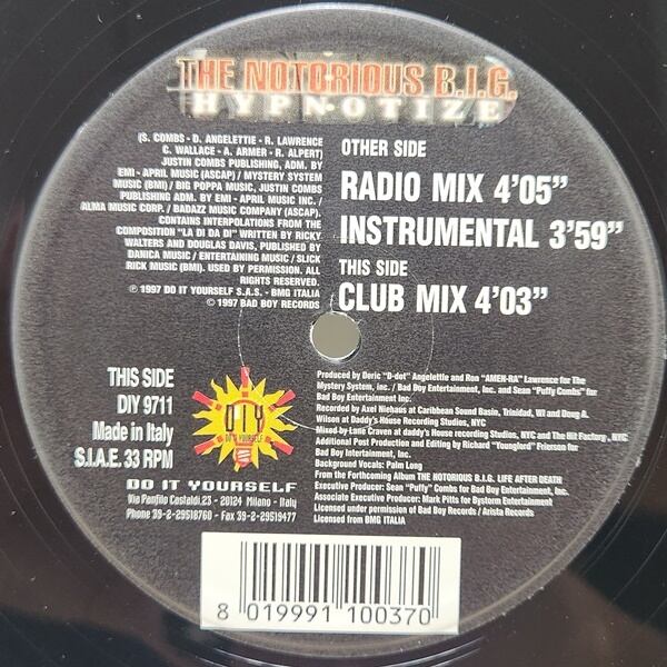 Notorious B.I.G. / Hypnotize [DIY 9711] - 画像3