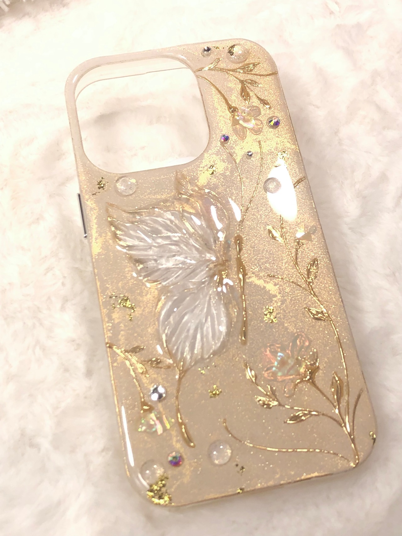 ☀️昼の部☀️【iPhoneケース】クリアバタフライ【プルルンテクスチャー】