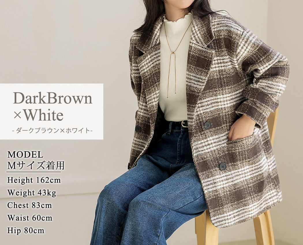 宅配便】チェックショートコート／tops1353 | DAY CLOSET｜ レディース