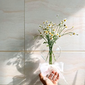 クリエイティブ ガーリーハートの花瓶♡リボンアレンジ アロマセラピー 小さな花束