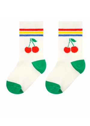 [BEBE DE PINO] Cherry multi tipping jacquard socks 正規品 韓国ブランド 韓国ファッション 韓国代行 韓国通販 ベベドピノ bebedepino 日本 店舗 韓国 子供服