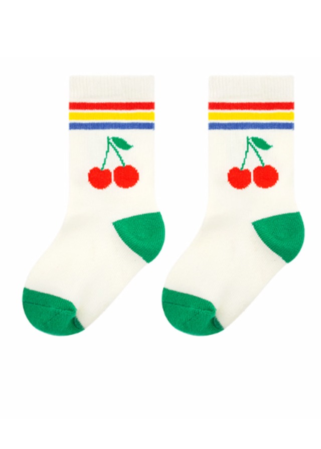 [BEBE DE PINO] Cherry multi tipping jacquard socks 正規品 韓国ブランド 韓国ファッション 韓国代行 韓国通販 ベベドピノ bebedepino 日本 店舗 韓国 子供服