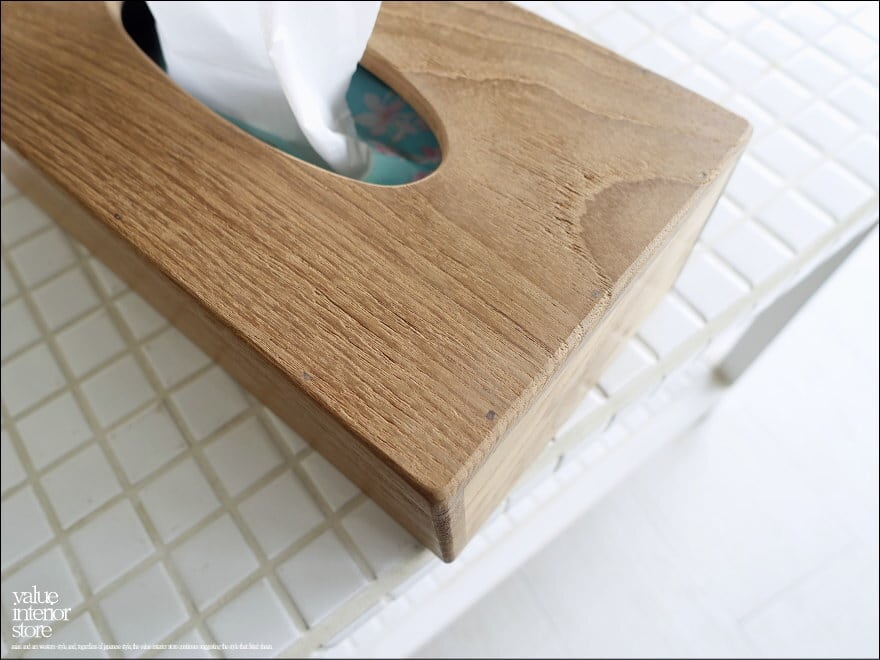オールドチーク無垢材 ティッシュケースHolz ティッシュボックス 木製