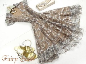 ★送料無料★L(11号)☆V字襟ひょう柄シフォンのワンピース(OPN6994)