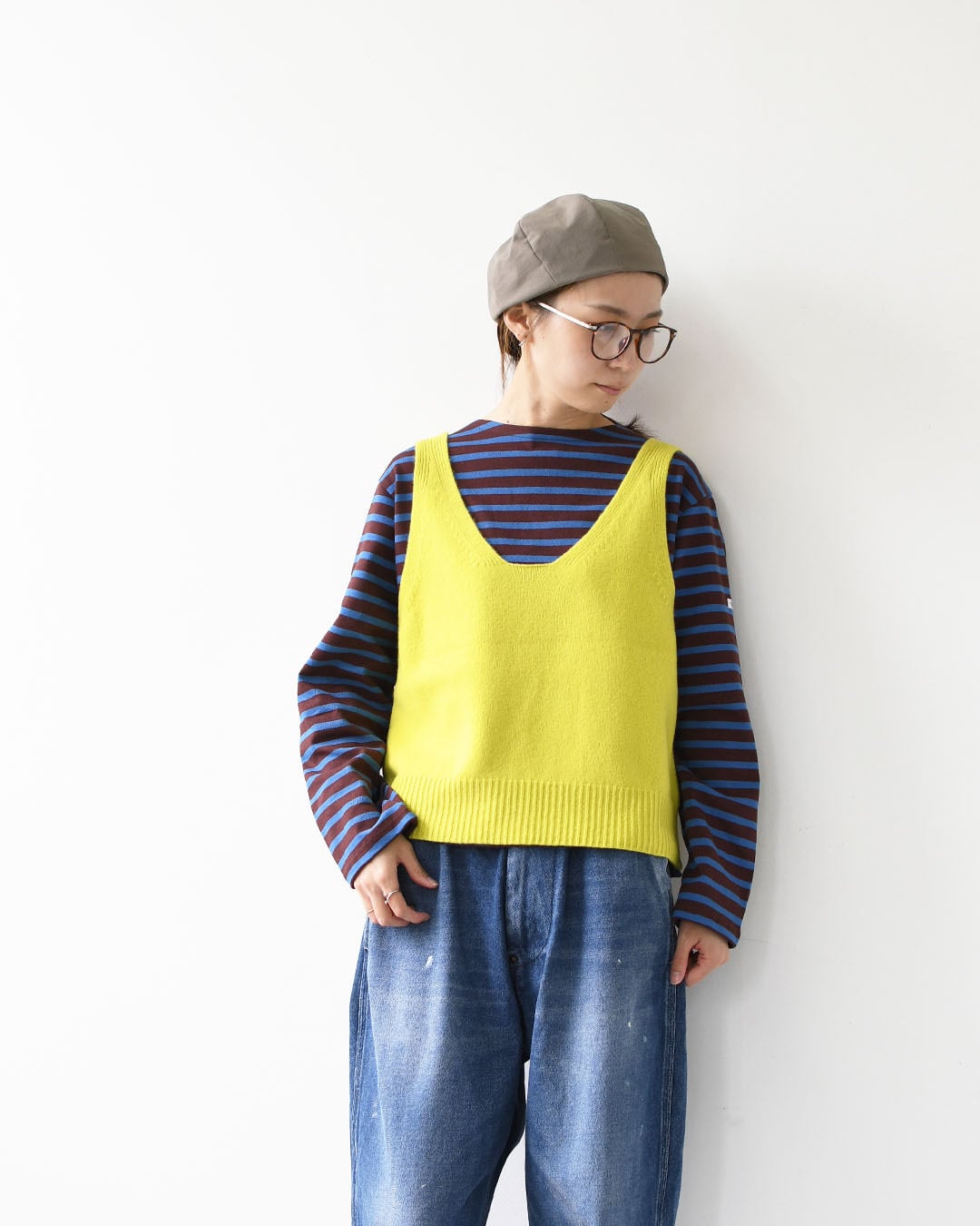 LE GLAZIK [ル・グラジック] VNECK KNIT VEST [LG-D0134 EMW] Vネック