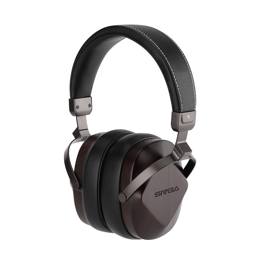 SIVGA Oriole 木製イヤーカップ ダイナミック型 密閉型 有線 ヘッドホン (ブラック)