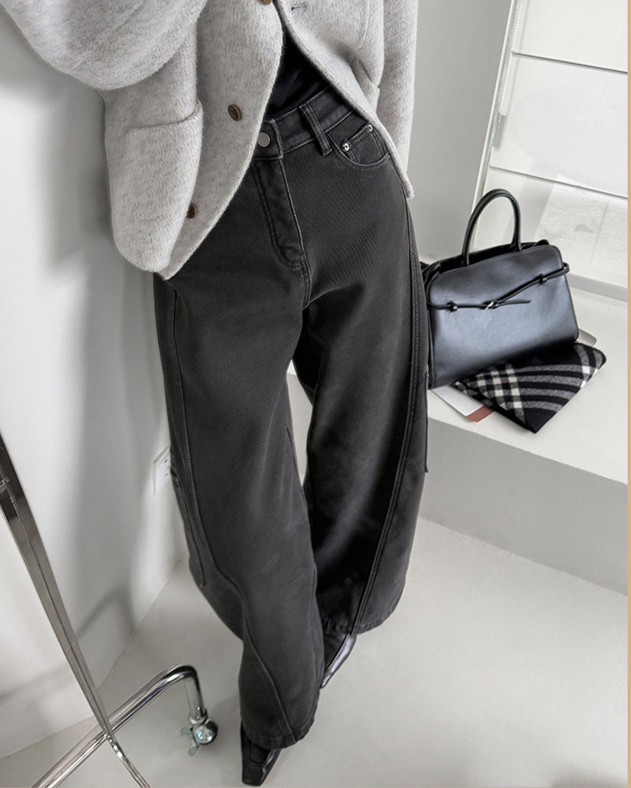 ブラックカーブデニムパンツ A0795 - 2