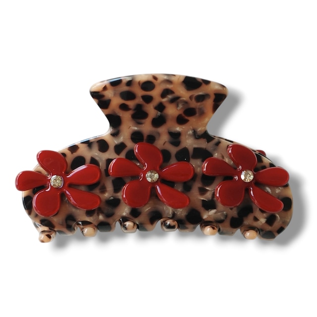 Flora Trio Clip / Red Leopard