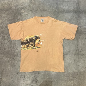 80-90s ALORE elephant print TEE / USED