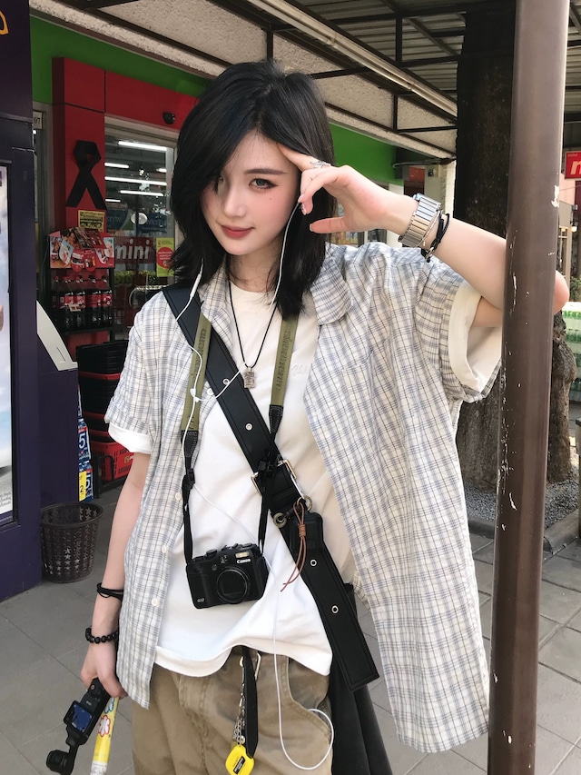 ライトチェック ハーフスリーブシャツ / Light Check Half Sleeve Shirt