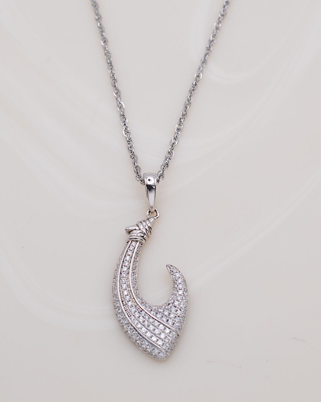 Silver925 パヴェ フィッシュフックペンダント