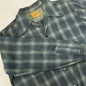 1950'S VINTAGE BUCK SKEIN WOOL CHECK SHIRT